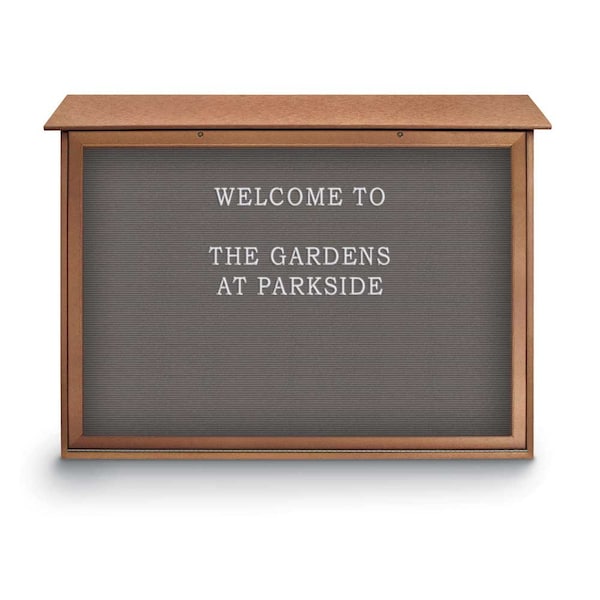 Outdoor Enclosed Combo Board, 48"x36", Black Frame/Blue & Medium Grey